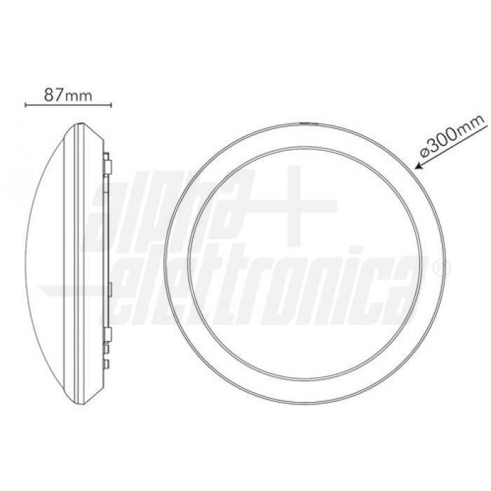 Plafoniera led Alpha Elettronica lampada di emergenza + sensore di movimento 16W 4000K IP65 bianco - JO397/025NW 04