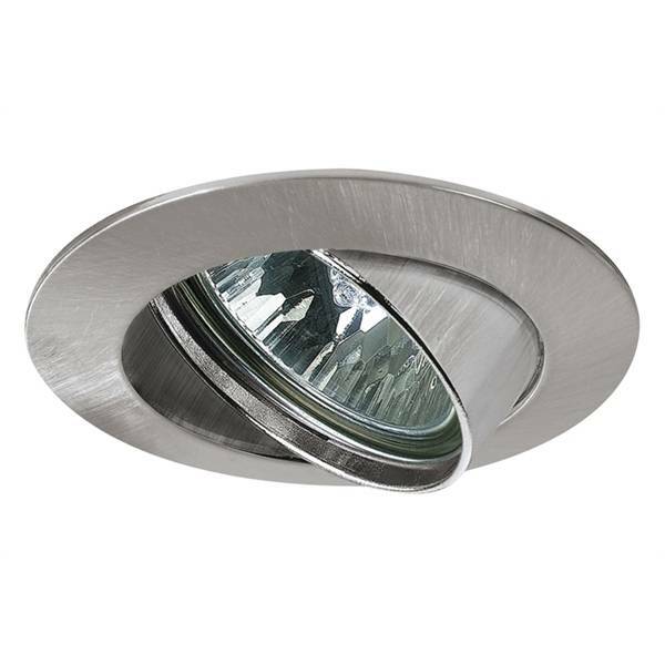 paulmann paulmann faretto a incasso alluminio ferro spazzolato 50w gu5,3 12v ip23 rotazione 30° da esterno 17955 - foto 1