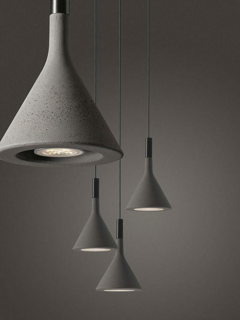 foscarini foscarini aplomb sospensione attacco gu10 in cemento colato a mano e alluminio colore grigio cemento fn195007l-3_25 - foto 2