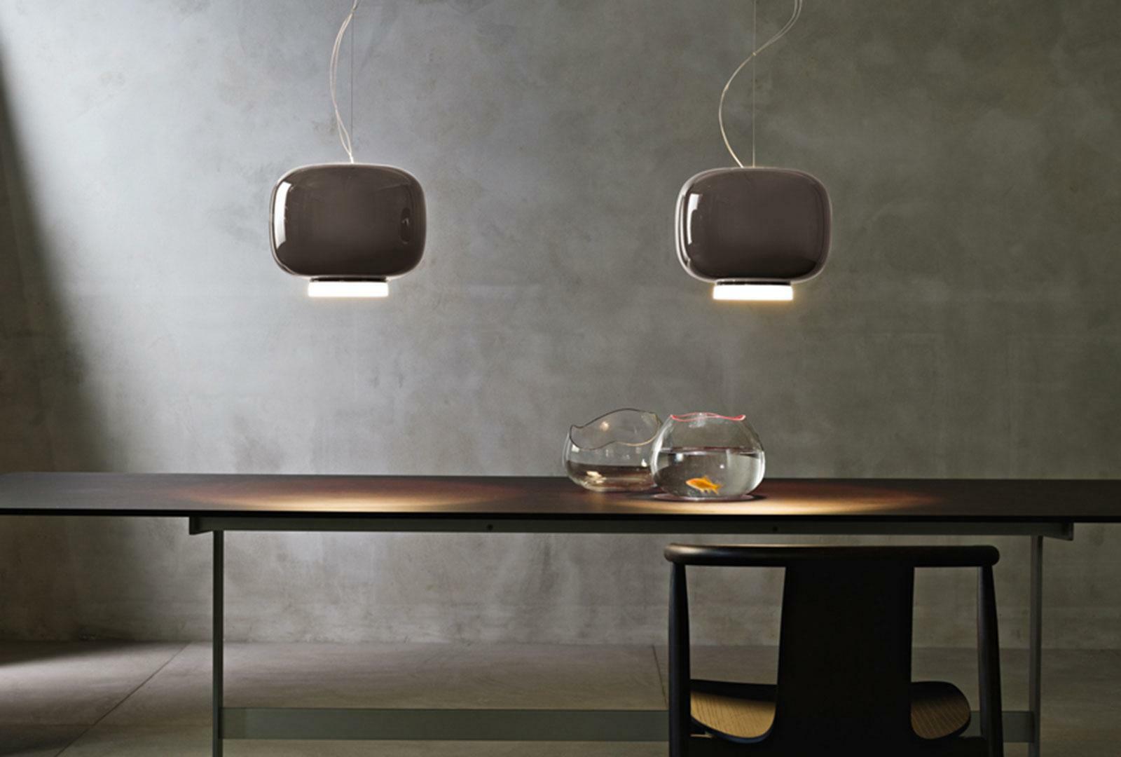 foscarini foscarini chouchin 3 sospensione attacco e27 in vetro soffiato verniciato colore grigio fn210073e_25 - foto 2