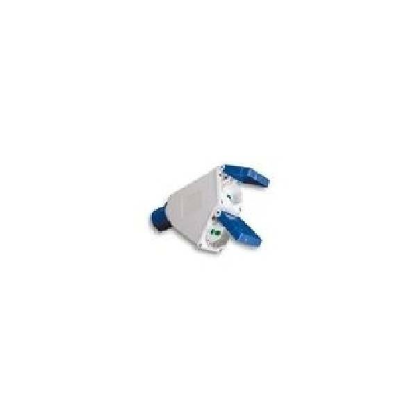 fanton fanton adattatore industriale ip44 da spina 2p+t 16a cee blu a 2 prese 2p+t 16a bipasso/standard ted. 73104 - foto 3