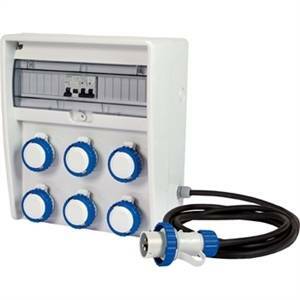 Quadro elettrico distribuzione asc ulisse 6x2p+t16a 220v per cantieri 74370