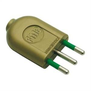 Spina 2 poli+terra standard italiano 10a colore oro 80017