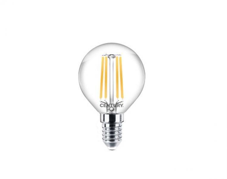 century century incanto lampadina sfera led 6w a filamento zaffiro attacco piccolo e14 luce calda 2700k inh1g-061427 - foto 1