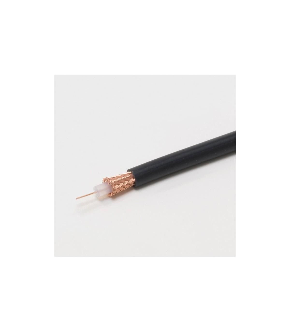 cavo coassiale rg59 con schermatura a treccia e guaina nera