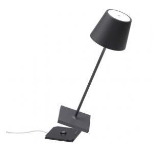 Poldina pro lampada da tavolo led ricaricabile 2,2w 3000k ip54 grigio scuro ld0340n3