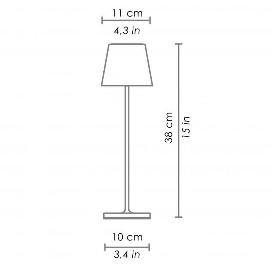 zafferano zafferano poldina pro lampadina dimmerabile ricaricabile da tavolo a led 2.2w luce calda 3000k in alluminio colore corten con cavo usb e caricabatteria  ld0340r3 - foto 2