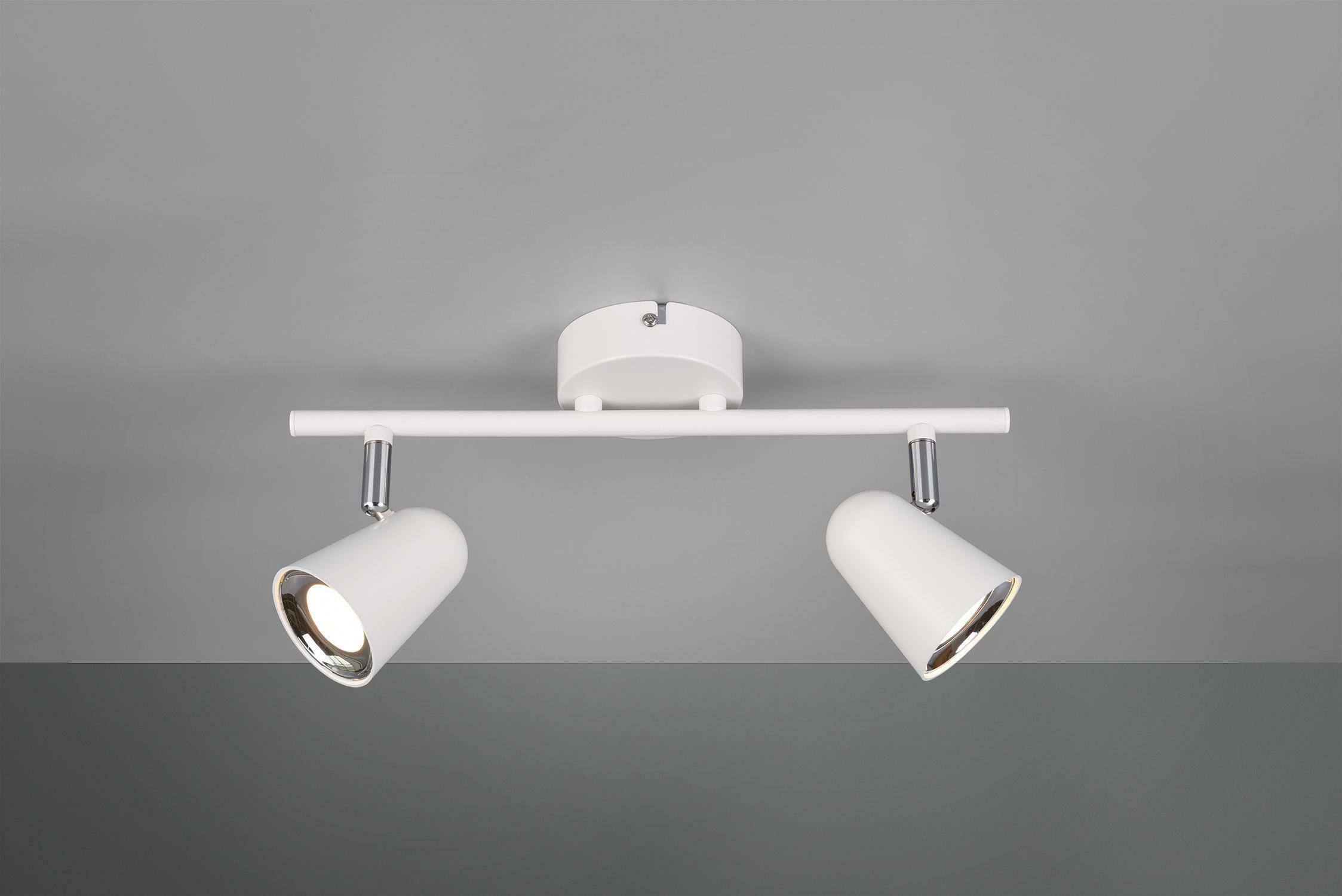 trio lighting toulouse barra 2 spots led bianco satinato con bordo cromato l. 34cm r82122131 - foto 1