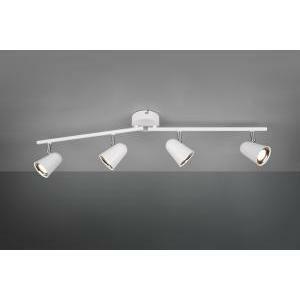Toulouse barra 4 spots led bianco satinato con bordo cromato l. 78cm r82124131