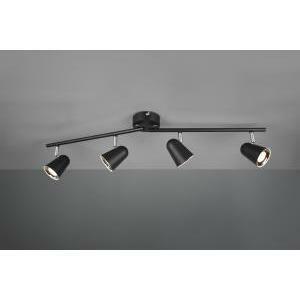 Toulouse barra 4 spots led nero satinato con bordo cromato l. 78cm r82124132