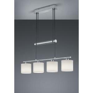 Garda sospensione 4 diffusori in tessuto bianco con bilanciere regolabile l. 77cm 305400401