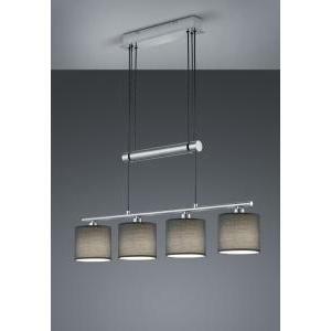 Garda sospensione 4 diffusori in tessuto grigio con bilanciere regolabile l. 77cm 305400411
