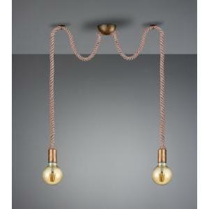 Rope sospensione doppia corda annodata e metallo ottone anticato 310100204