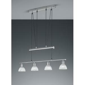 Levisto sosp.c/bilancere led 4 vetri met. acciaio l.80,5 371010407