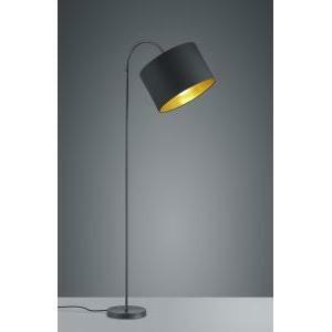 Hostel piantana diffusore orientabile con flessibile paralume tessuto nero interno oro h.156cm, d.35cm 408290179