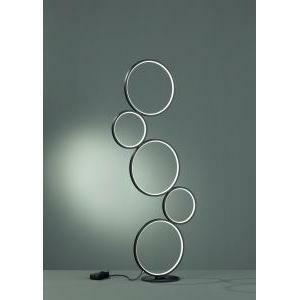 Rondo piantana led 5 cerchi metallo nero opaco con varialuce h. 115cm 422610532
