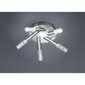 Bolsa plafoniera bagno led 5 luci cromo+diff.trap.bolle. d.41,5 682410506