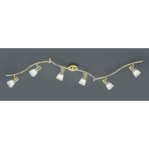Levisto barra led 6 spots orient. ottone+vt.alab. l.180 871010608