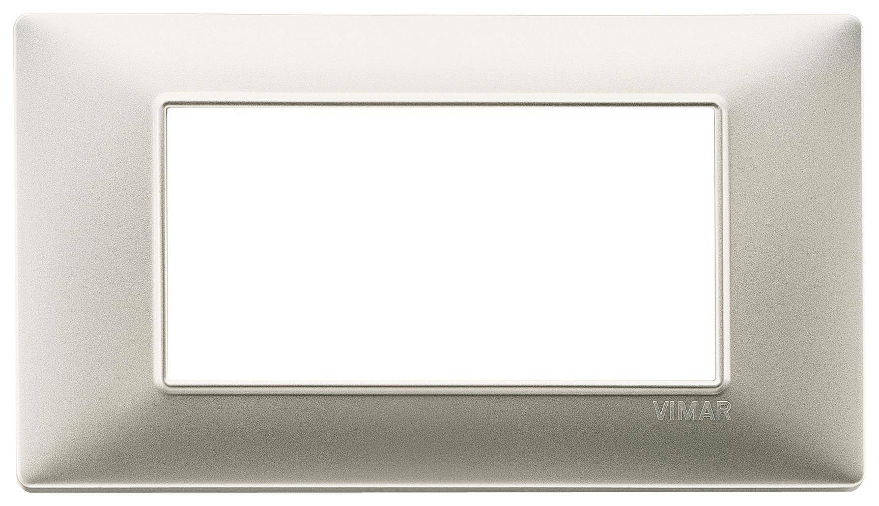 vimar vimar plana placca  4 moduli tecnopolimero colore reflex nichel opaco 14654.21 - foto 1