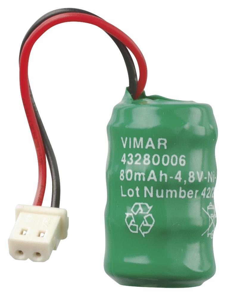 vimar vimar batteria ricaricabile ni-mh 4,8 v 80 mah modello vimar 00910 — ricambio per lampada di emergenza - foto 1