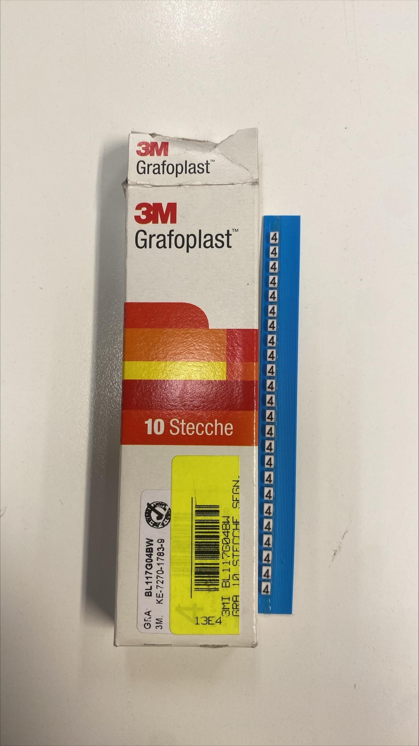 confezione 3m grafoplast 10 stecche segnaletiche numero 4 blu