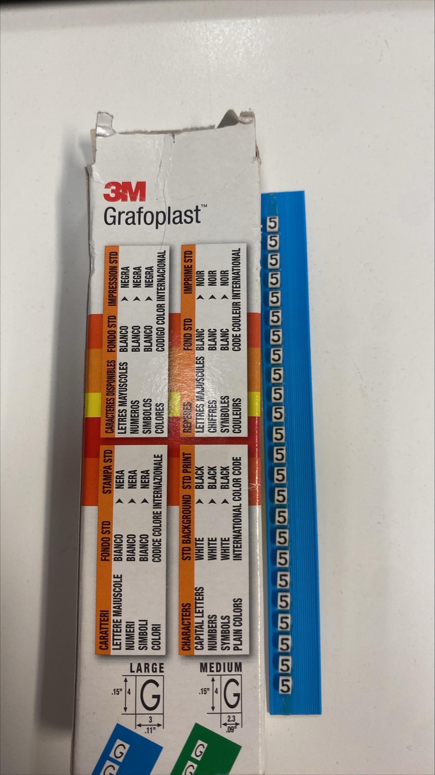 confezione 3m grafoplast stecche segnaletiche numero 5 nero su bianco