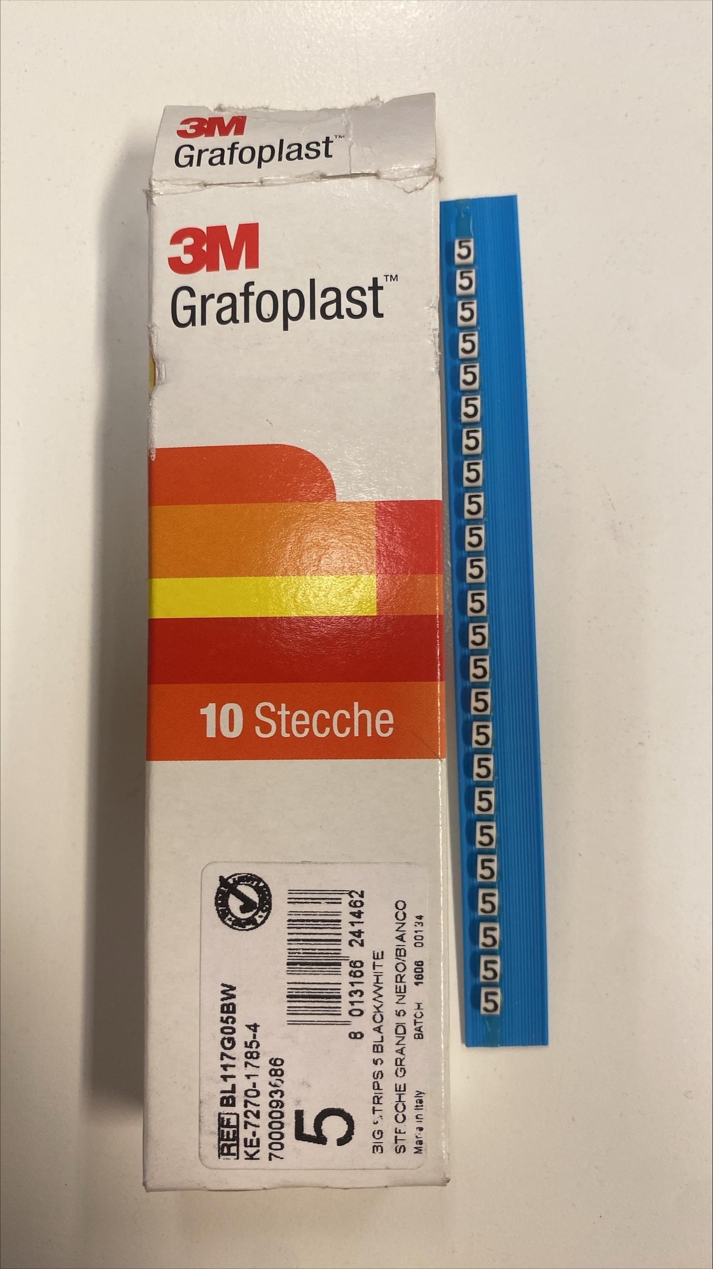 stecca segnaletica numerata 5 3m grafoplast su supporto blu