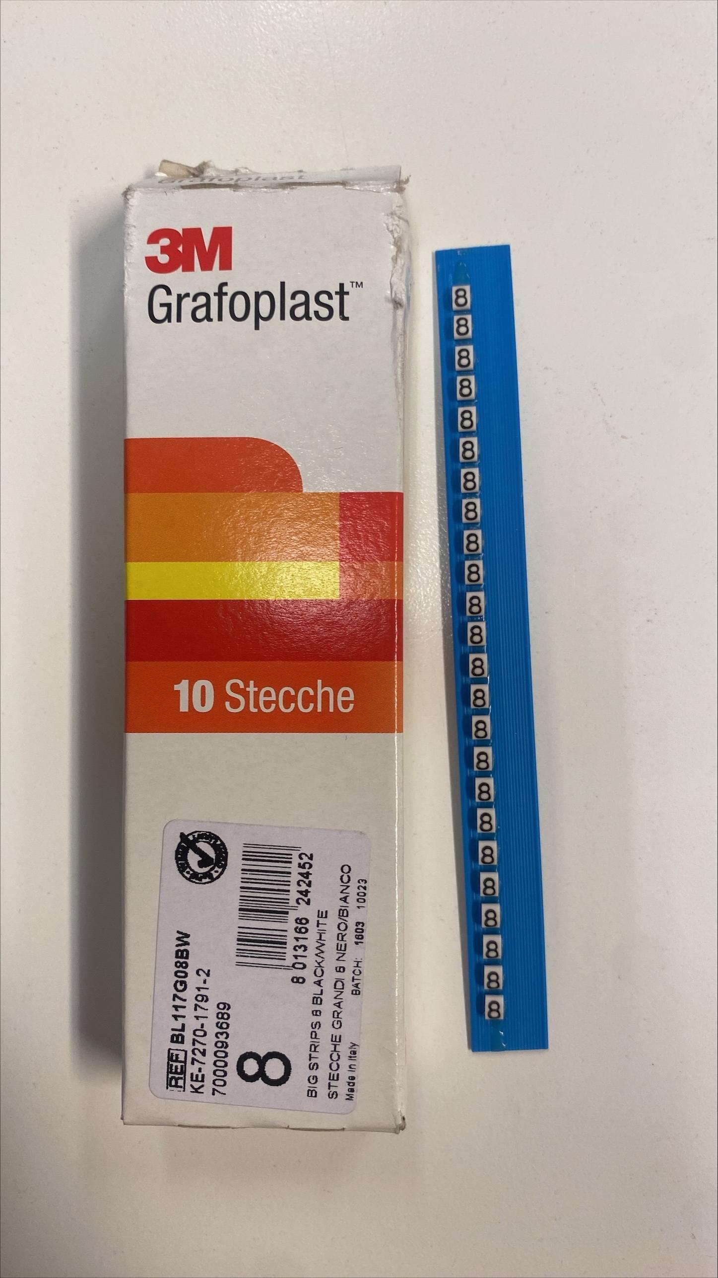 confezione 3m grafoplast stecche segnaletiche numero 8 blu