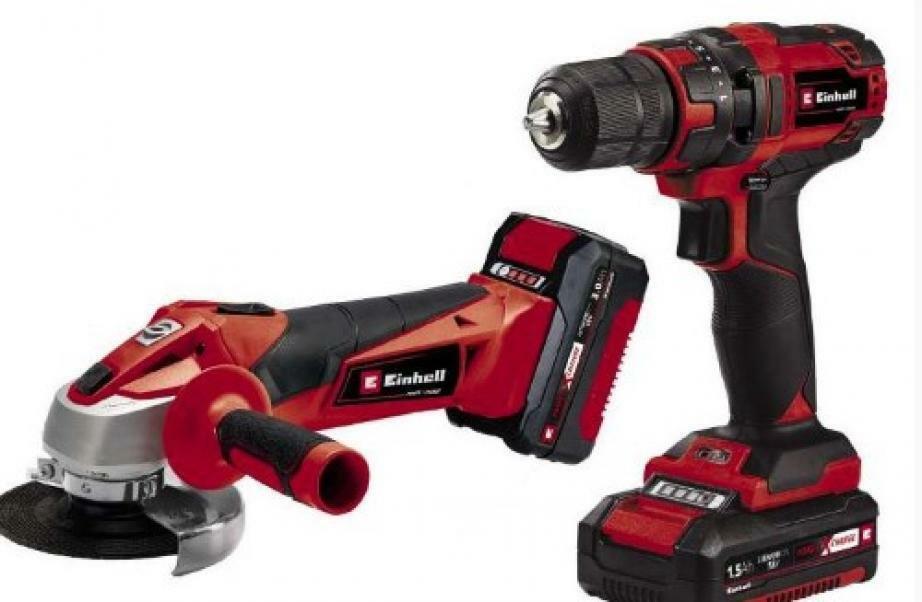 einhell einhell italia set utensili a batteria 18v trapano avvitatore 1500mah e smerigliatrice 3000mah 4257238 - foto 1