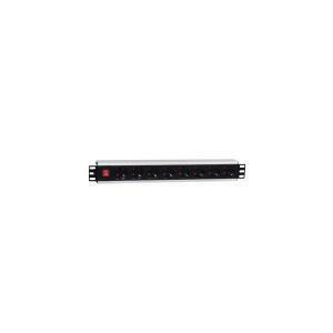 4 power canalina alimentazione da 8 prese 10/16 a in alluminio colore nero con interruttore luminoso mp900408il01