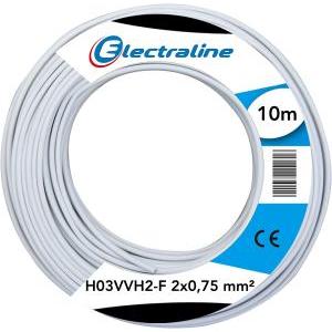Cavo Elettrico Electraline H03VV-F - 2x0,75 Mm², 10 Metri, Bianco - Foto 2