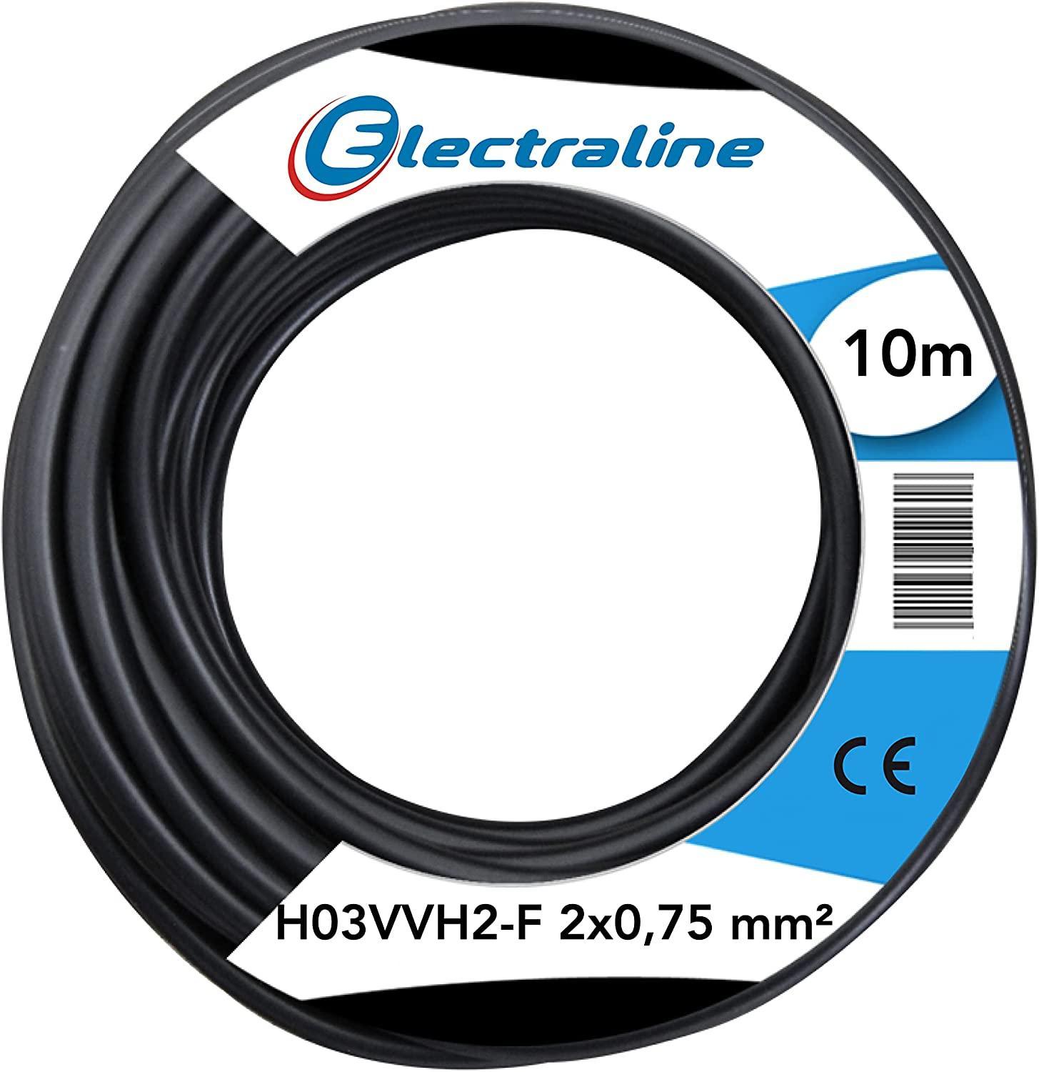 Cavo Electraline H03VVH2-F 2X0,75 colore nero - 10921 01