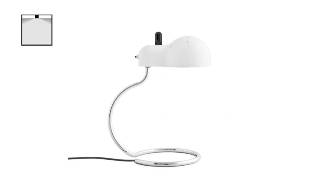 Lampada da tavolo Stilnovo Minitopo 1xE27 7W 2700K bianco e cromo -  9065 01