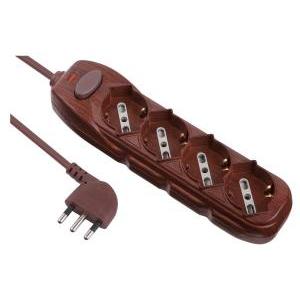 Multipresa  4 prese polivalenti cavo 1,2 metri effetto legno - 62077