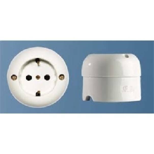 gambarelli gambarelli presa fissa bipolare in porcellana colore bianco 2x16+t 00210 - foto 1