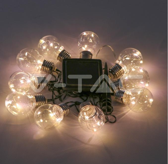 Catenaria solare led V-Tac 10 lampadine 1W 3000K 2 metri VT-71010 - 8559 05