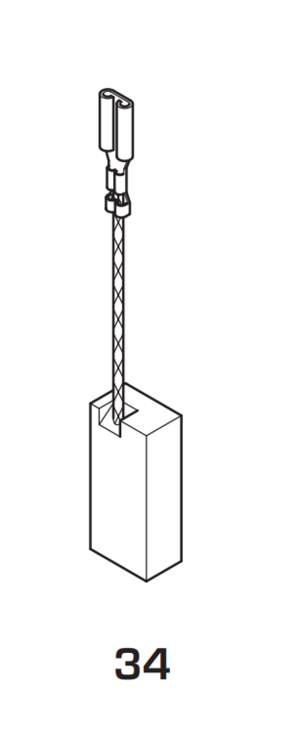 spazzola carbone 5x8x17 30 con autostacco figura 34 bosch disegno spazzola carbone 5x8x17 30 con autostacco figura 34 per utensili bosch