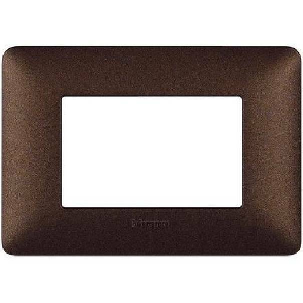 bticino bticino matix placca 3 moduli tecnopolimero marrone caffe am4803tgg - foto 1