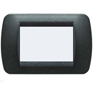 Livinglight placca 3 moduli colore nero grafite cornice nera l4803gfn