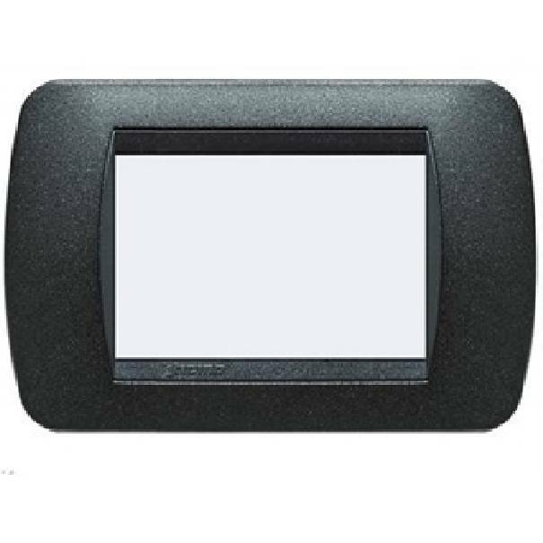 bticino bticino livinglight placca 3 moduli colore nero grafite cornice nera l4803gfn - foto 1