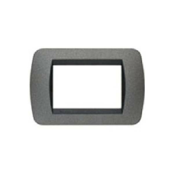 bticino bticino livinglight placca 3 moduli colore grafite cornice nera l4803gf - foto 1