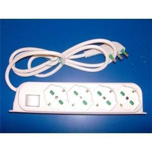 Multipresa 4 uscite spina schuko per interno bianca 1,5 mt 40420-fk