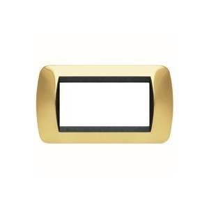 Livinglight placca 4 moduli colore oro cornice oro l4804or