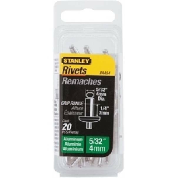 stanley stanley confezione 20 pezzi rivetti alluminio 4x3mm 1paa52t - foto 1