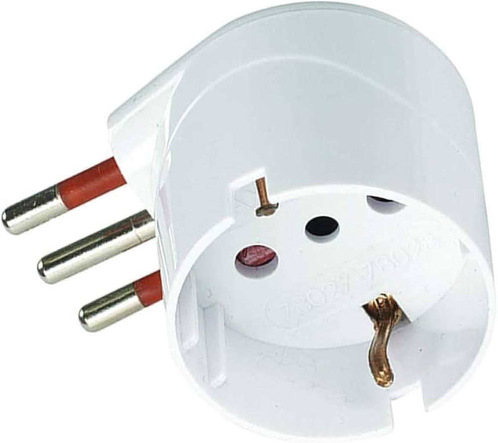 rosi rosi materiale elettrico adattatore domestico schuko 10a 250v serie unika bianca rs78027 - foto 1