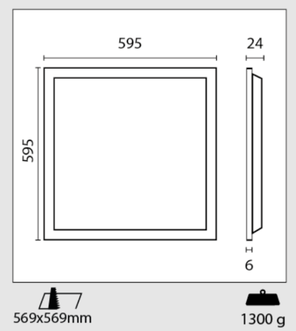 Pannello led Century P-Quadro Backlight 40W 4000K bianco - PQAB-426040 03