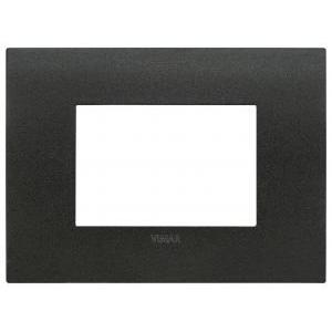 Placca fit  arké 3 moduli - in metallo colore grafite matt 19953.01