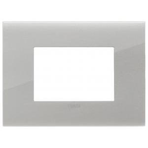 Placca fit  arkè 3 moduli - in metallo colore argento 19953.03