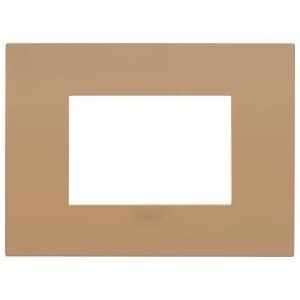 Placca  arkè modello fit 3 moduli - in metallo colore terra di siena 19953.33