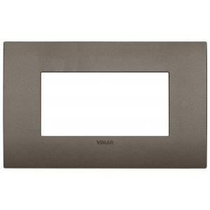 Placca  arkè modello fit 4 moduli - in metallo colore metal 19954.14